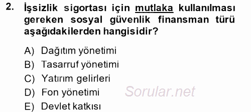 Sosyal Politika 2 2013 - 2014 Ara Sınavı 2.Soru