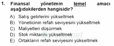 Girişim Finansmanı 2013 - 2014 Tek Ders Sınavı 1.Soru