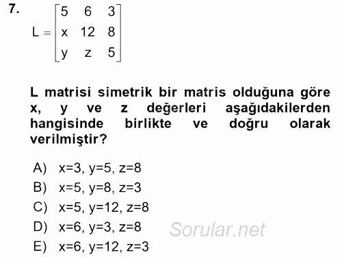 Matematiksel İktisat 2016 - 2017 Dönem Sonu Sınavı 7.Soru