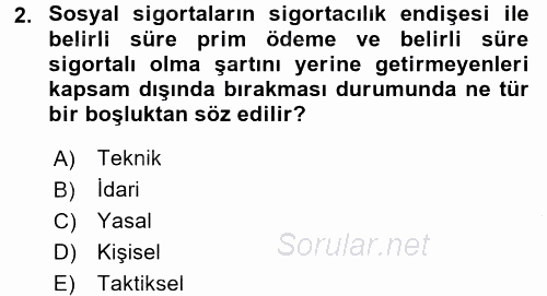 Sosyal Politika 2 2016 - 2017 Ara Sınavı 2.Soru