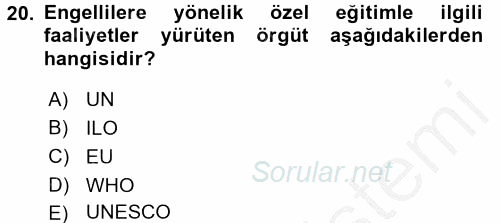 Sosyal Politika 2 2016 - 2017 Ara Sınavı 20.Soru