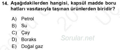 Ulaştırma Sistemleri 2016 - 2017 3 Ders Sınavı 14.Soru