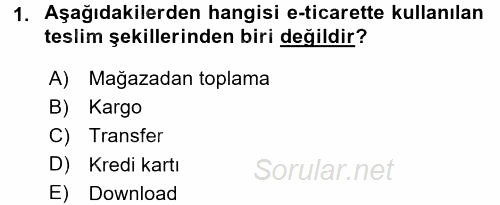 Dış Ticarette Bilgisayar Uygulamaları 2015 - 2016 Dönem Sonu Sınavı 1.Soru