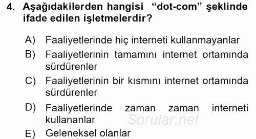 Dış Ticarette Bilgisayar Uygulamaları 2015 - 2016 Dönem Sonu Sınavı 4.Soru