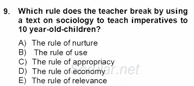 Dilbilgisi Öğretimi 2012 - 2013 Dönem Sonu Sınavı 9.Soru