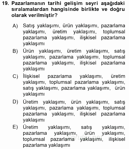 Termal ve Spa Hizmetleri 2016 - 2017 Dönem Sonu Sınavı 19.Soru