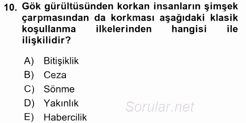 Eğitim Psikolojisi 2015 - 2016 Dönem Sonu Sınavı 10.Soru