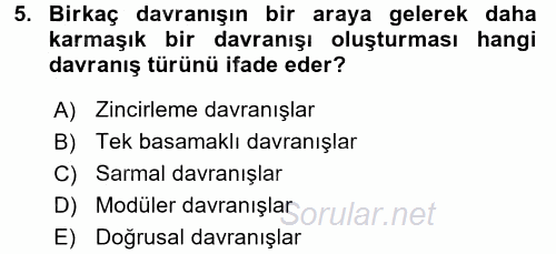 Eğitim Psikolojisi 2015 - 2016 Dönem Sonu Sınavı 5.Soru