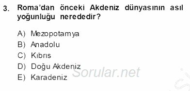 Akdeniz Uygarlıkları Sanatı 2013 - 2014 Ara Sınavı 3.Soru