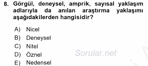 İletişim Kuramları 2016 - 2017 Ara Sınavı 8.Soru