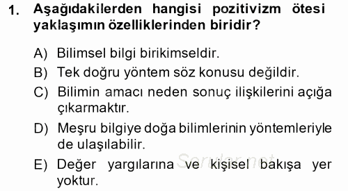 Çalışma Sosyolojisi 2013 - 2014 Dönem Sonu Sınavı 1.Soru