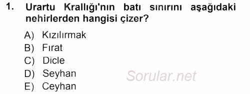 Uygarlık Tarihi 1 2012 - 2013 Dönem Sonu Sınavı 1.Soru