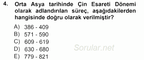 Uygarlık Tarihi 1 2012 - 2013 Dönem Sonu Sınavı 4.Soru