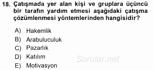 Küreselleşme ve Kültürlerarası İletişim 2016 - 2017 Dönem Sonu Sınavı 18.Soru