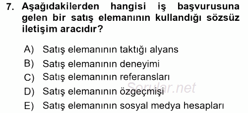 Müşteri İlişkileri Yönetimi 2017 - 2018 3 Ders Sınavı 7.Soru