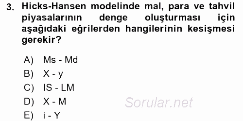 Maliye Politikası 1 2017 - 2018 3 Ders Sınavı 3.Soru