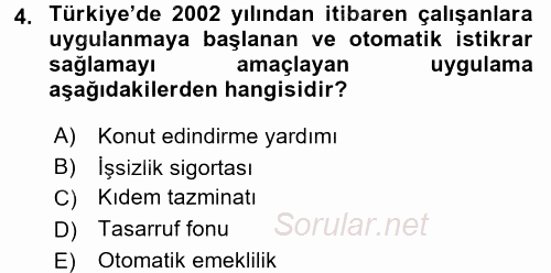 Maliye Politikası 1 2017 - 2018 3 Ders Sınavı 4.Soru