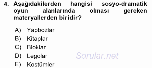 Özel Öğretim Yöntemleri 2 2016 - 2017 3 Ders Sınavı 4.Soru