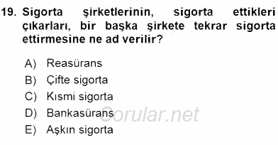 Bankacılık Hizmet Ürünleri 2015 - 2016 Dönem Sonu Sınavı 19.Soru