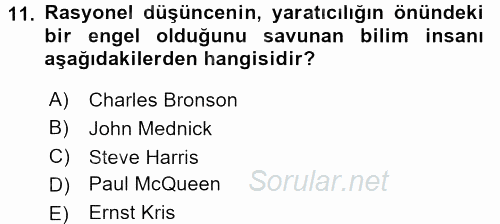 İş ve Yaşamda Motivasyon 2015 - 2016 Tek Ders Sınavı 11.Soru