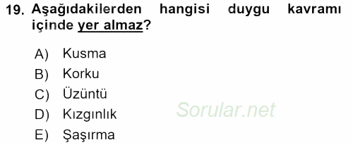 İş ve Yaşamda Motivasyon 2015 - 2016 Tek Ders Sınavı 19.Soru