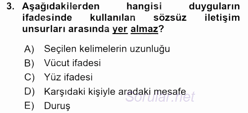 İş ve Yaşamda Motivasyon 2015 - 2016 Tek Ders Sınavı 3.Soru