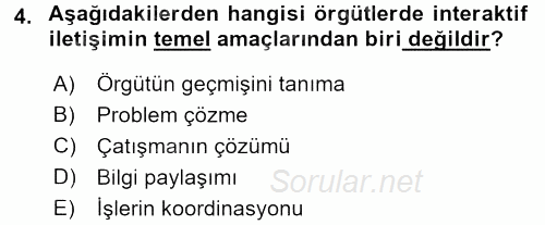 İş ve Yaşamda Motivasyon 2015 - 2016 Tek Ders Sınavı 4.Soru