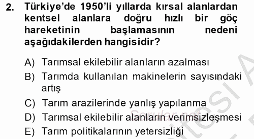 Çalışma Ekonomisi 2 2014 - 2015 Dönem Sonu Sınavı 2.Soru