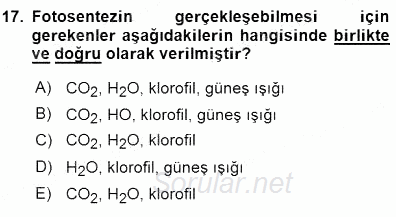 Enerji Tasarrufu 2015 - 2016 Dönem Sonu Sınavı 17.Soru