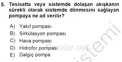 Enerji Tasarrufu 2015 - 2016 Dönem Sonu Sınavı 5.Soru