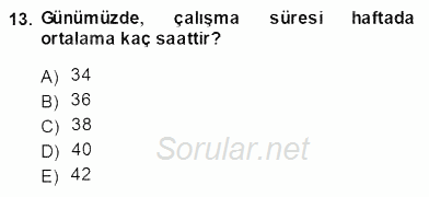 Genel Turizm Bilgisi 2013 - 2014 Ara Sınavı 13.Soru