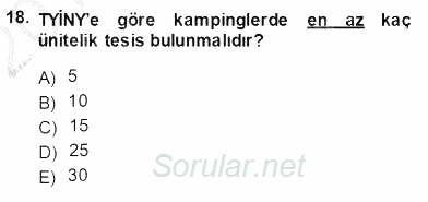 Genel Turizm Bilgisi 2013 - 2014 Ara Sınavı 18.Soru