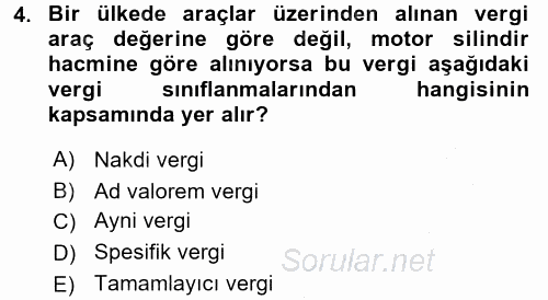 Vergi Teorisi 2016 - 2017 Ara Sınavı 4.Soru