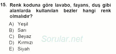 Otel İşletmelerinde Konaklama Hizmetleri 2012 - 2013 Dönem Sonu Sınavı 15.Soru