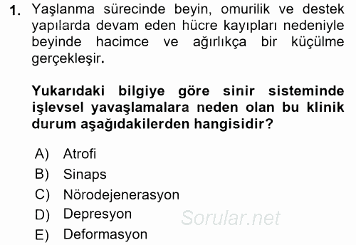 Bakım Elemanı Yetiştirme Ve Geliştirme 3 2017 - 2018 3 Ders Sınavı 1.Soru