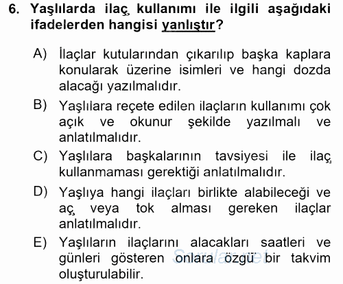 Bakım Elemanı Yetiştirme Ve Geliştirme 3 2017 - 2018 3 Ders Sınavı 6.Soru