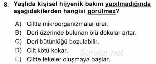 Bakım Elemanı Yetiştirme Ve Geliştirme 3 2017 - 2018 3 Ders Sınavı 8.Soru