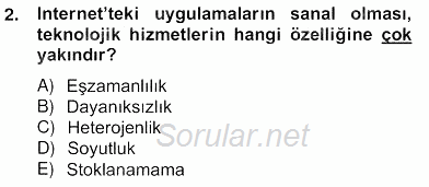 Teknoloji Perakendeciliği 2012 - 2013 Ara Sınavı 2.Soru