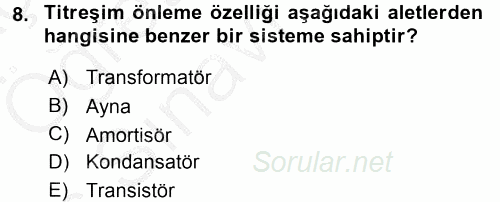 Sayısal Fotoğraf Makineleri 2016 - 2017 3 Ders Sınavı 8.Soru