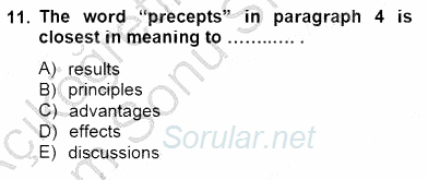 İleri Okuma Ve Yazma Becerileri 1 2012 - 2013 Dönem Sonu Sınavı 11.Soru