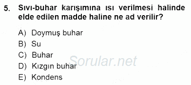 Sanayide Enerji Ekonomisi 2012 - 2013 Dönem Sonu Sınavı 5.Soru