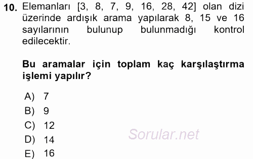 Programlama Ve Algoritmalar 2017 - 2018 Dönem Sonu Sınavı 10.Soru