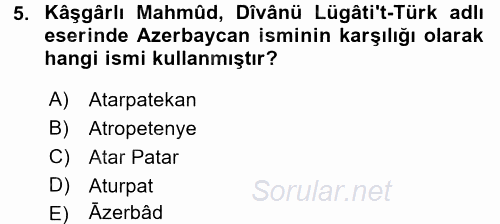 Çağdaş Türk Yazı Dilleri 1 2016 - 2017 3 Ders Sınavı 5.Soru