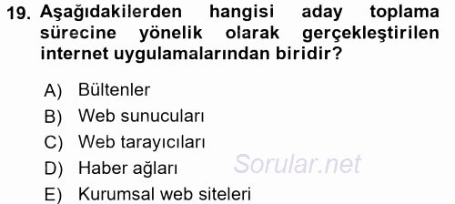 Örgütlerde İnsan Kaynakları Yönetimi 2015 - 2016 Ara Sınavı 19.Soru