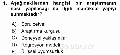 Uluslararası İlişkilerde Araştırma Yöntemleri 2015 - 2016 Ara Sınavı 1.Soru