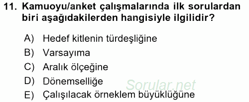 Uluslararası İlişkilerde Araştırma Yöntemleri 2015 - 2016 Ara Sınavı 11.Soru