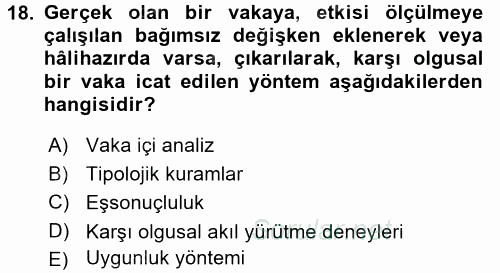 Uluslararası İlişkilerde Araştırma Yöntemleri 2015 - 2016 Ara Sınavı 18.Soru