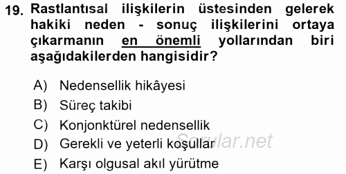 Uluslararası İlişkilerde Araştırma Yöntemleri 2015 - 2016 Ara Sınavı 19.Soru