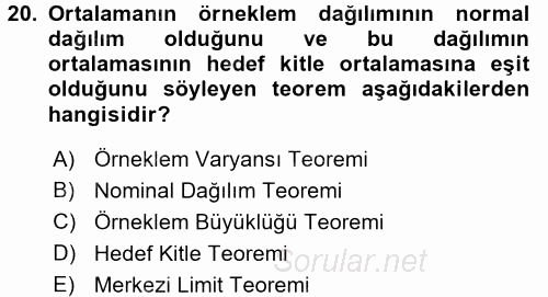 Uluslararası İlişkilerde Araştırma Yöntemleri 2015 - 2016 Ara Sınavı 20.Soru