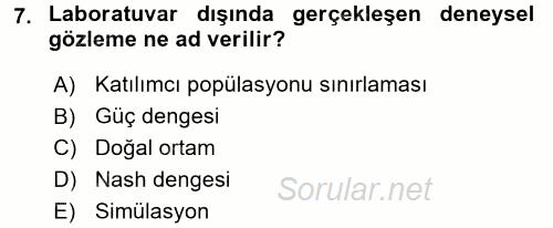 Uluslararası İlişkilerde Araştırma Yöntemleri 2015 - 2016 Ara Sınavı 7.Soru